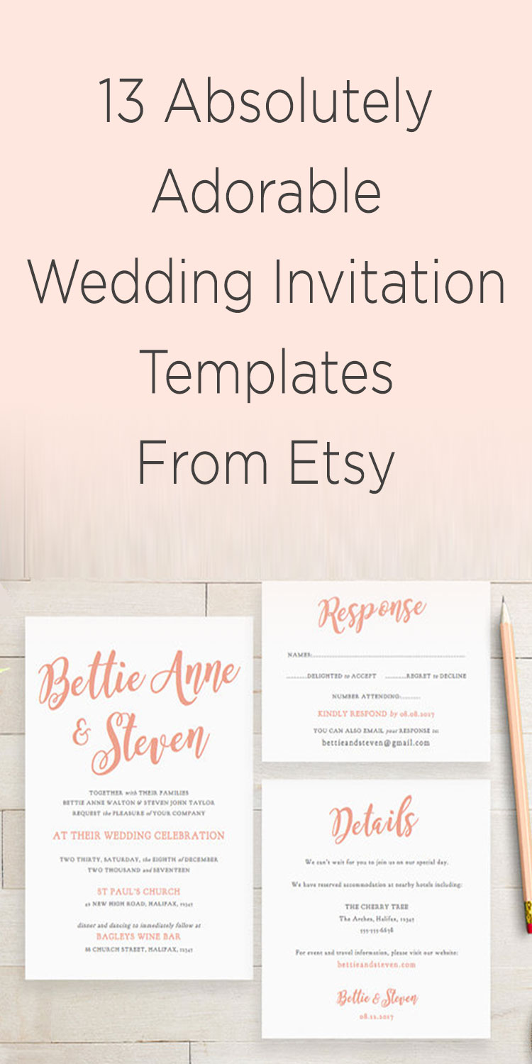 13 Etsy Wedding Invite Templates WeddingMix