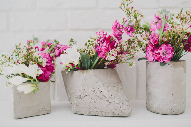 rustic cement centerpiece diy