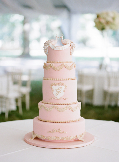 Rose Quartz Pink wedding cake pantone color of the year wedding ideas