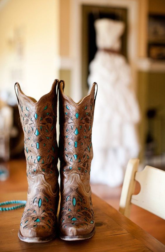 wedding heel alternative cow girl boots