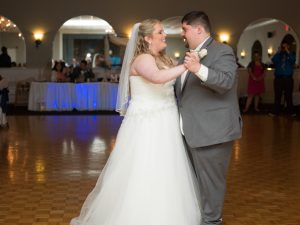 the bride and groom dance