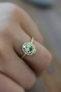 mint engagement ring