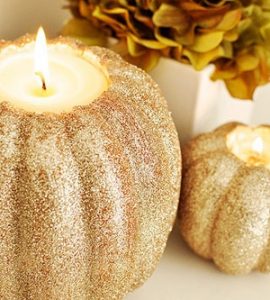 Sparkle Pumpkin Candles