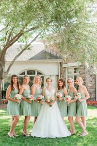 the bride and her bridesmaids